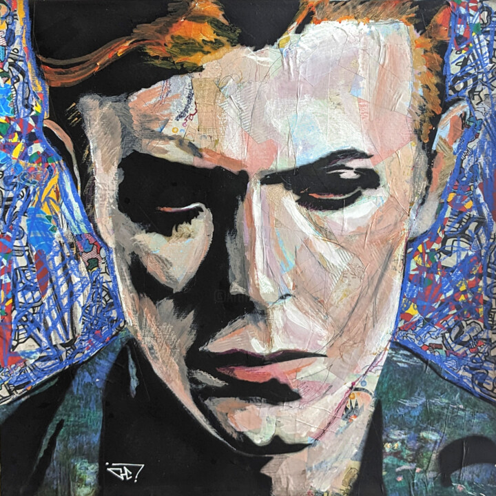 Painting titled "David Bowie 4" by G. Carta, Original Artwork, Acrylic