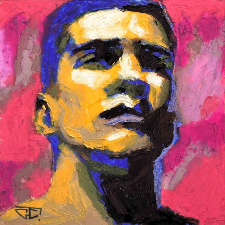 Painting titled "Mâle alpha s'émeut…" by G. Carta, Original Artwork, Pastel