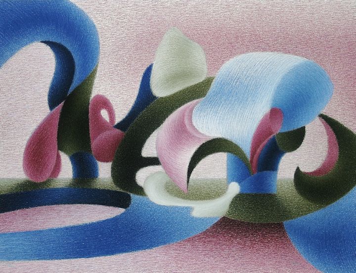 Рисунок под названием "Candy Cut Marsh Mel…" - Gerrit Cnossen, Подлинное произведение искусства, Пастель Установлен на картон