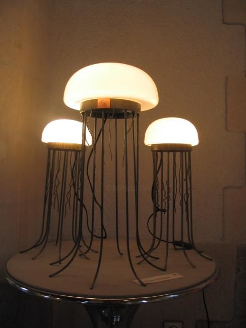 Sculpture titled "luminaire méduse" by Gdenancy, Original Artwork