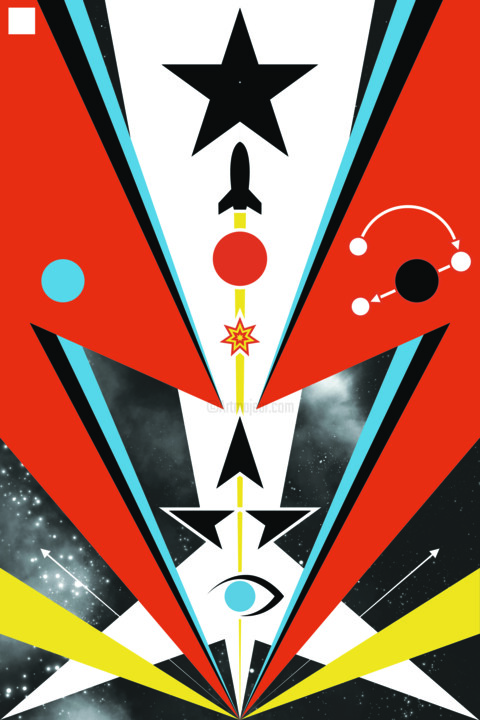 Grafika cyfrowa / sztuka generowana cyfrowo zatytułowany „Starman life” autorstwa Geckoo, Oryginalna praca, 2D praca cyfrowa