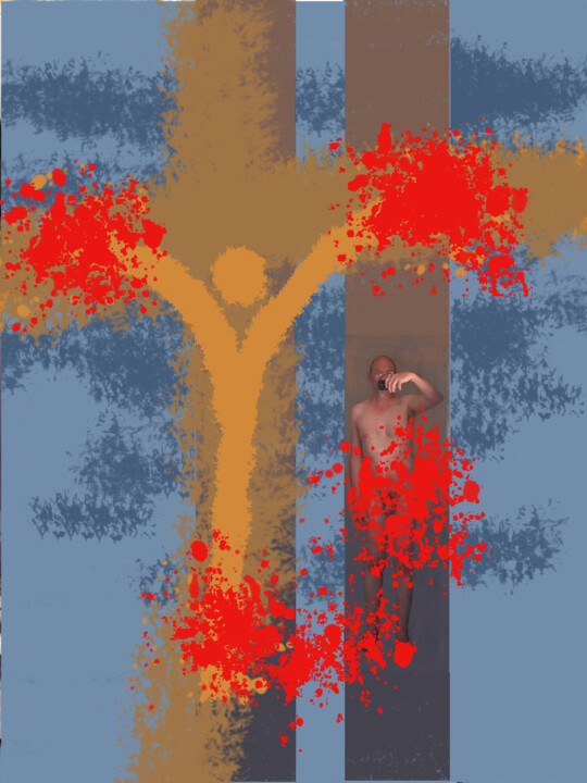 Arts numériques intitulée "The Crucifixion" par Gee Shepherd, Œuvre d'art originale, Travail numérique 2D