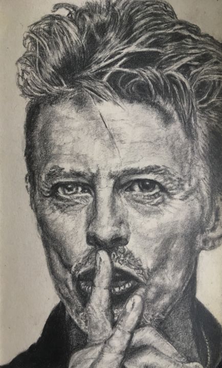 Rysunek zatytułowany „Bowie” autorstwa Geert De Vuyst, Oryginalna praca, Ołówek