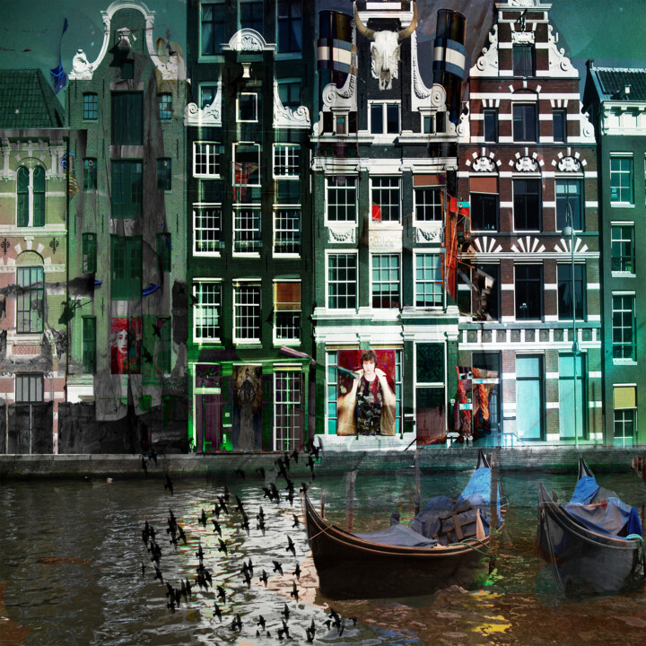 Fotografie getiteld "Amsterdam view opus…" door Geert Lemmers, Origineel Kunstwerk, Gemanipuleerde fotografie