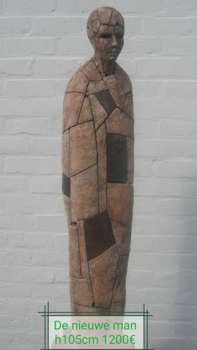 Sculpture intitulée "De.nieuwe man" par Geert Van Acker, Œuvre d'art originale, Céramique