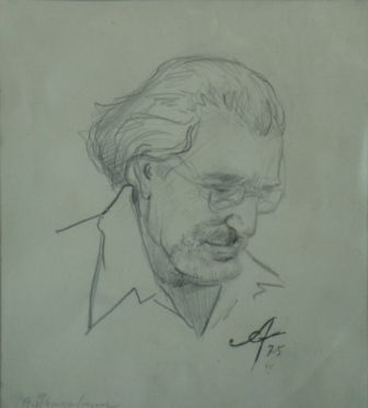 Desenho intitulada "Painter R. Mnatsaka…" por Armen Asatryan, Obras de arte originais