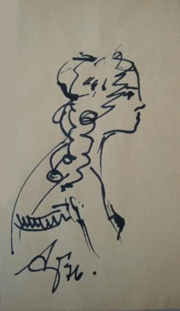 Desenho intitulada "Girl" por Armen Asatryan, Obras de arte originais