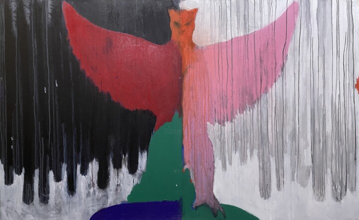 绘画 标题为“Eagle Man” 由Gela Mikava, 原创艺术品, 丙烯