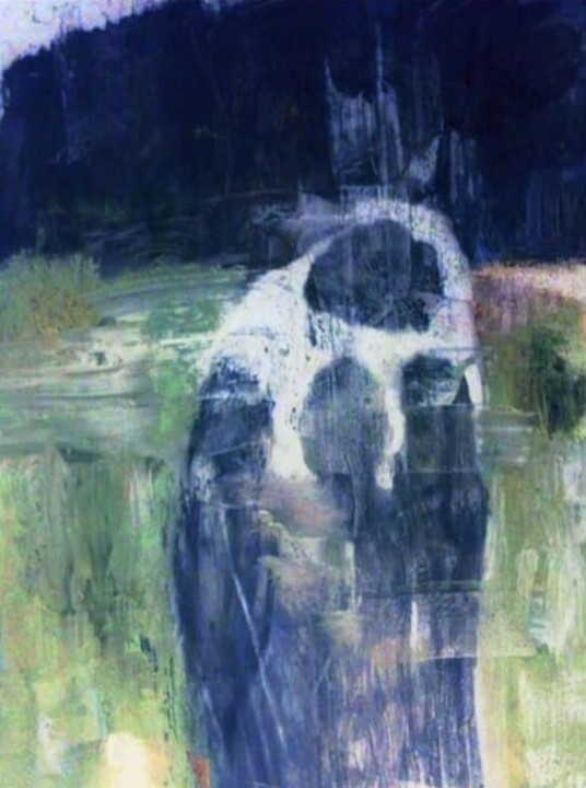 Painting titled "The Hug" by Gela Mikava, Original Artwork, Oil