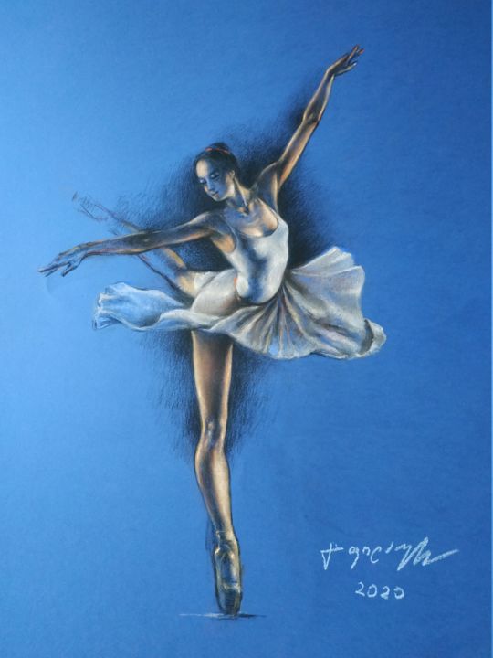 Disegno intitolato "Танцовщица" da Gela Philauri, Opera d'arte originale, Pastello