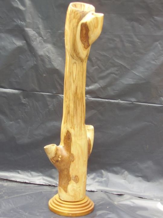 Sculpture titled "Fruitwood candle ho…" by Kathy Eden, Original Artwork