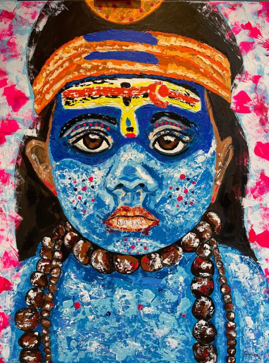 Peinture intitulée "Shiva boy" par Gemma Gavaldà, Œuvre d'art originale, Acrylique