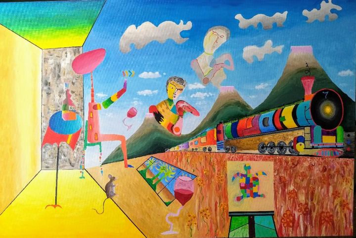 Painting titled "Runaway Daydream" by Gene Erny, Original Artwork, Acrylic