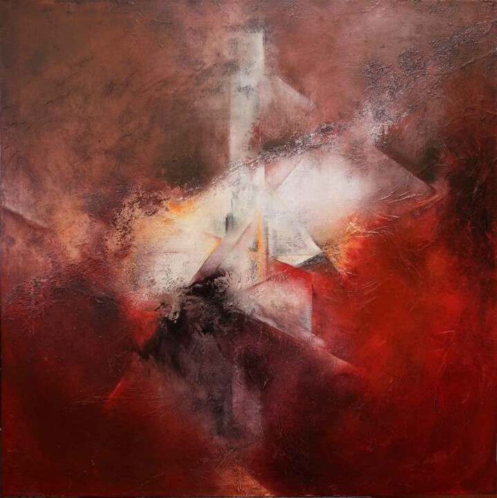 Peinture intitulée "D'exil ou de rêve 2" par Geneviève Nicolas, Œuvre d'art originale, Huile Monté sur Châssis en bois
