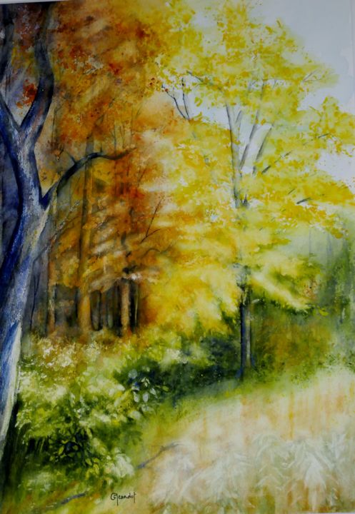 Peinture intitulée "Bois rouillé." par Genevieve Jeandot, Œuvre d'art originale, Aquarelle