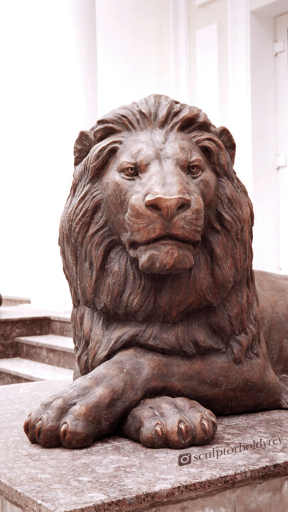 Sculpture intitulée "Bronze lions, entra…" par Gennadi Boldyrev, Œuvre d'art originale, Bronze