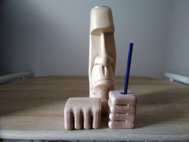 雕塑 标题为“Моаи. Подсвечник.” 由Gennadii Nikitin, 原创艺术品, 木