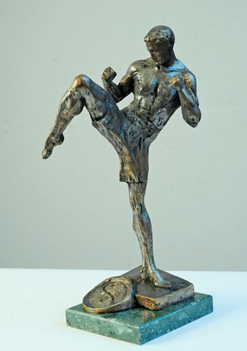 Γλυπτική με τίτλο "Kick - boxer" από Gennadij Jerszow, Αυθεντικά έργα τέχνης, Μπρούντζος