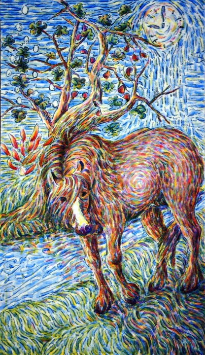 Painting titled "il mito del cavallo" by Gentile Polo, Original Artwork, Acrylic
