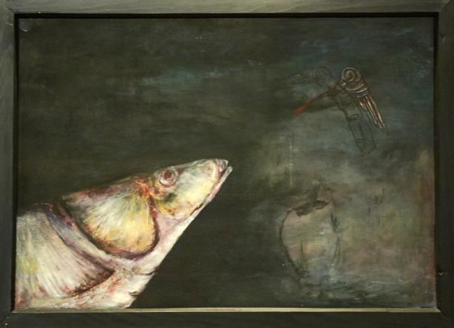 Pittura intitolato "animal II" da Eugen Vutescu, Opera d'arte originale