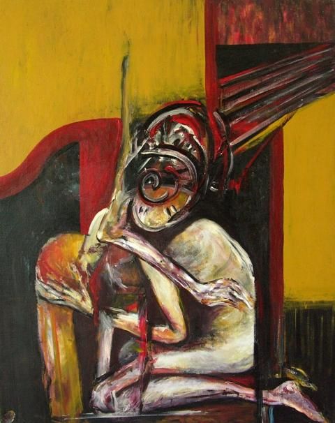 Painting titled "imbratisare" by Eugen Vutescu, Original Artwork