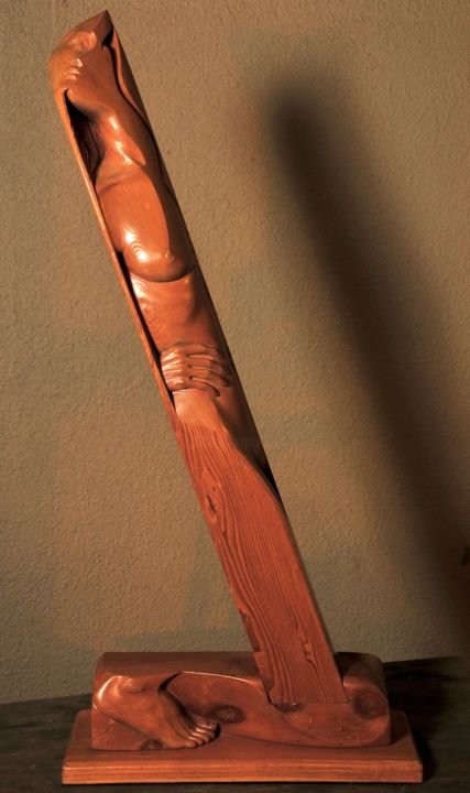 Escultura titulada "Redwood 6"x6"x5'. p…" por George Dapsevicius, Obra de arte original, Madera