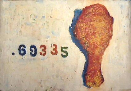 Painting titled "Chicken II" by Geoff Krawczyk, Original Art, Oil