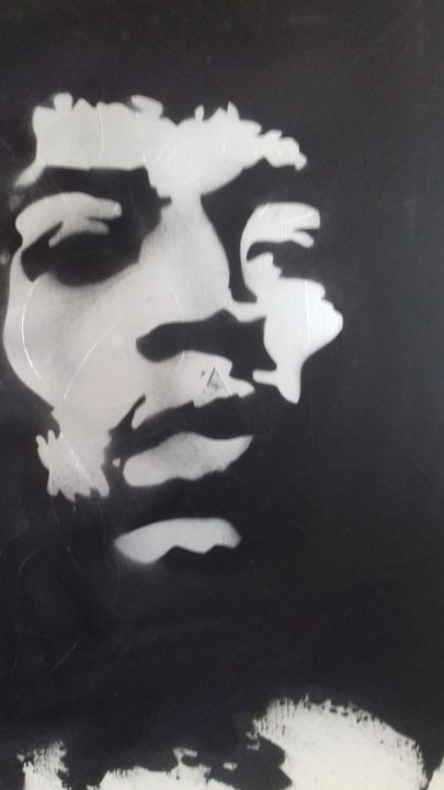 Peinture intitulée "Hendrix" par G.E.F, Œuvre d'art originale, Acrylique