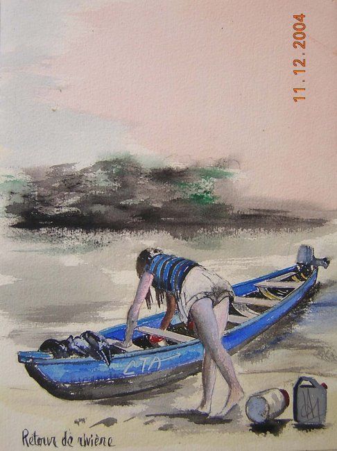 Pittura intitolato "Retour de rivière" da Georges Laborde, Opera d'arte originale