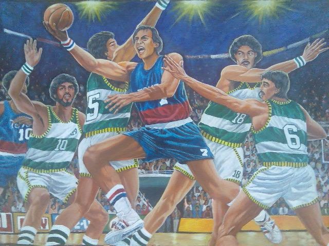 Painting titled "rivals" by Geoperr Templonuevo, Original Artwork