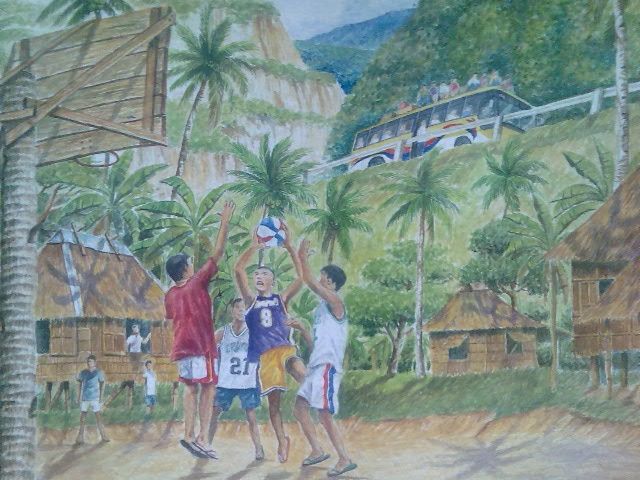 Painting titled "home court" by Geoperr Templonuevo, Original Artwork