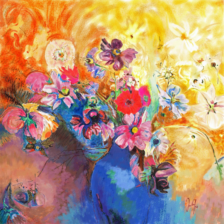 Digital Arts titled "Dance of the Flower…" by Georg Ireland, Original Artwork, Digital Painting