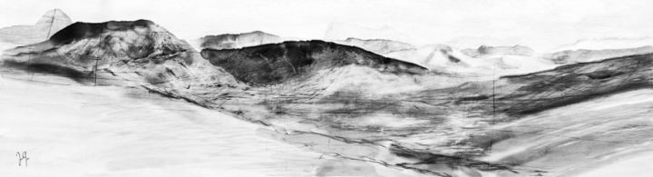 Digitale Kunst mit dem Titel "Scottish Highlands" von Georg Ireland, Original-Kunstwerk, Digitale Malerei