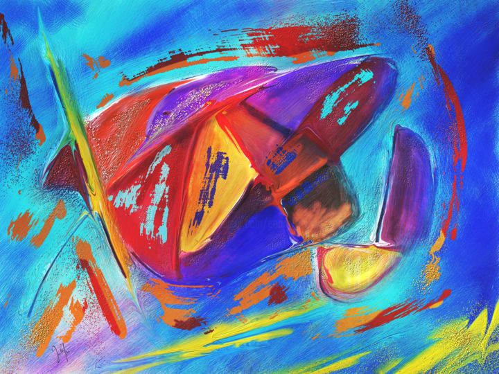 Digital Arts titled "red and yellow, but…" by Georg Ireland, Original Artwork, Digital Painting