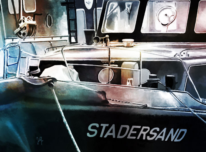 Digitale Kunst mit dem Titel "STADERSAND" von Georg Ireland, Original-Kunstwerk, Digitale Malerei