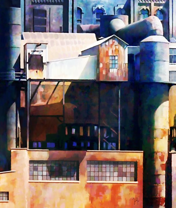 Digitale Kunst mit dem Titel "sugar factory 3" von Georg Ireland, Original-Kunstwerk, Digitale Malerei