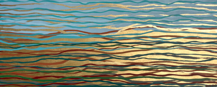 绘画 标题为“Wise Sea - 152 x 61…” 由George Hall, 原创艺术品, 丙烯