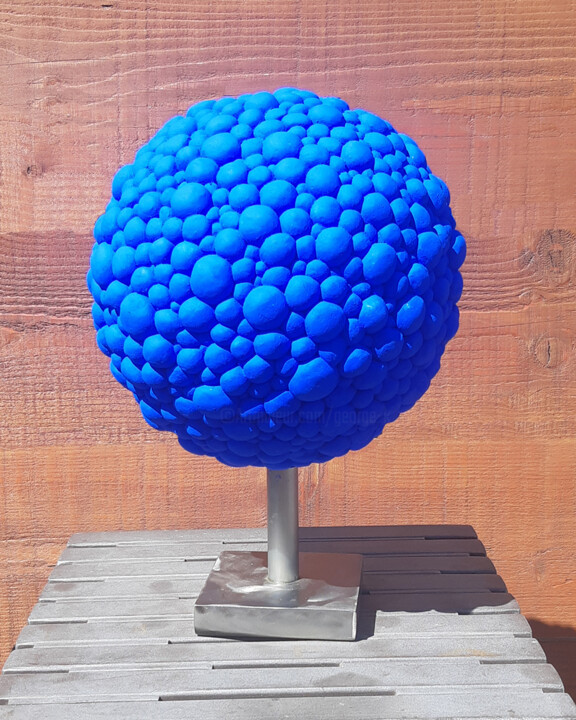 Sculpture titled "Blue Buble" by George K, Original Artwork, Terra cotta