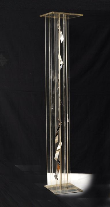 Sculpture intitulée "Vertical object" par George Zongolopoulos, Œuvre d'art originale, Acier inoxydable