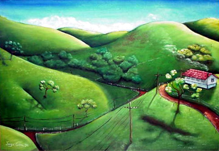 Pintura intitulada "Montagnes du Minas…" por George Avis, Obras de arte originais, Óleo