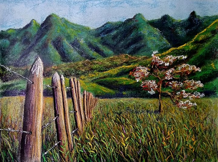 Desenho intitulada "Serra da Bocaina" por George Avis, Obras de arte originais, Pastel