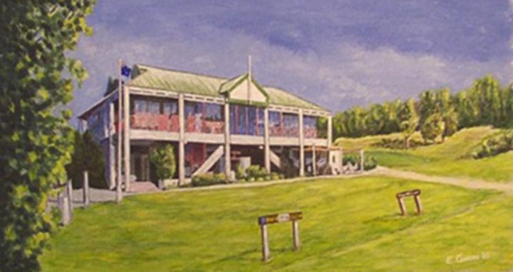 Buninyong Golf Clubhouse Painting By George E Gardoz Artmajeur