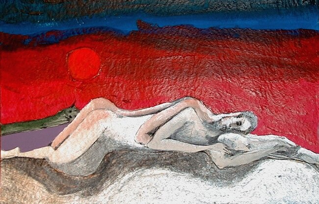 Peinture intitulée "Le repos des amoure…" par Georges Duhamel, Œuvre d'art originale