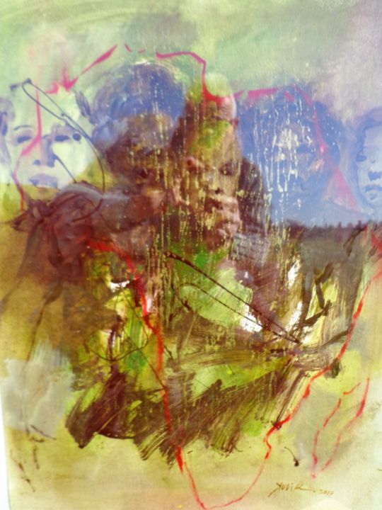 Peinture intitulée "les déracinés 7" par Georges Kulik, Œuvre d'art originale, Acrylique