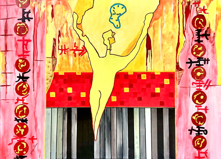 Peinture intitulée "Acteur rêveur" par Georges Lievre, Œuvre d'art originale, Acrylique