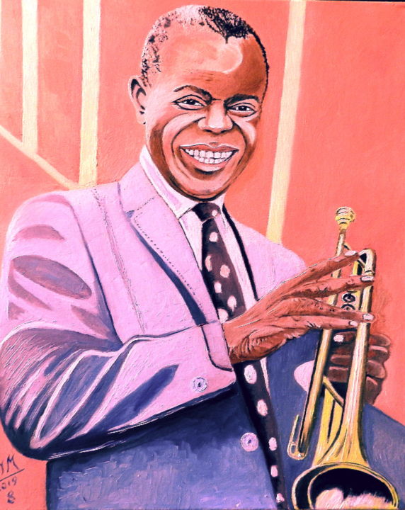 Painting titled "Satchmo HST12F" by Gym, Original Artwork, Oil