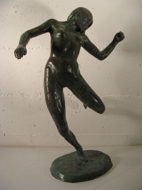 Sculpture titled "Danseuse" by Georges Morisod, Original Artwork, Bronze