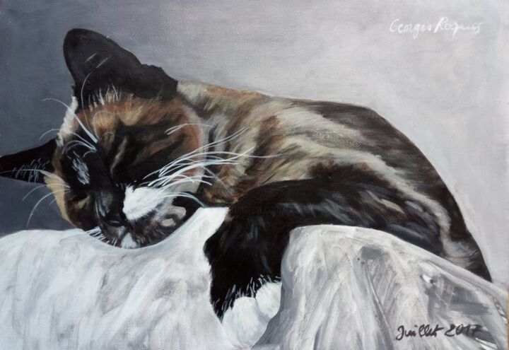 Schilderij getiteld "SIESTE" door Georges Roques, Origineel Kunstwerk, Acryl