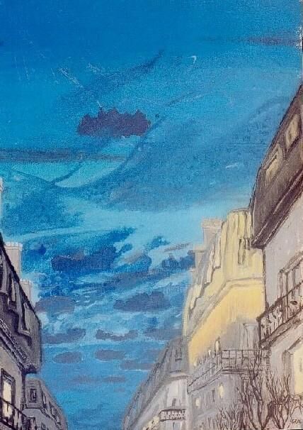 Painting titled "La course des nuages" by Georges Roques, Original Artwork, Acrylic
