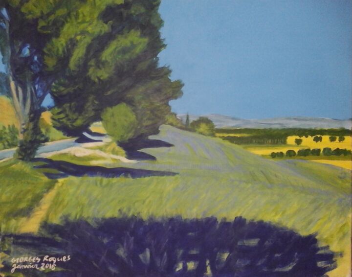 Peinture intitulée "Sur la route de Puy…" par Georges Roques, Œuvre d'art originale, Acrylique